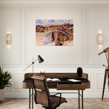 Dugout - John Singer Sargent Brushed Aluminum Print - 70x100 cm / 28x40 inches | John Singer Sargent Aluminum Print | John Singer Sargent Prints