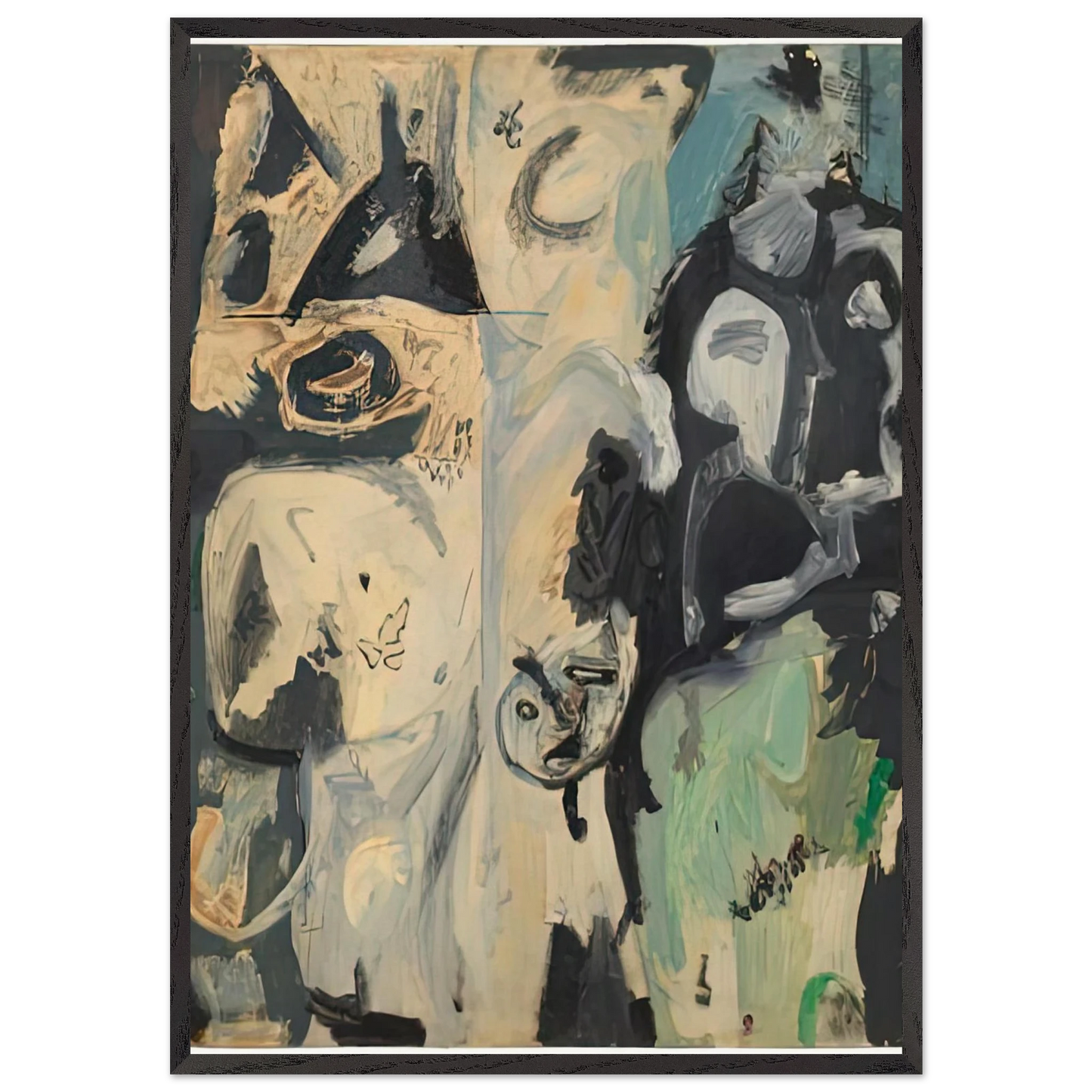 Untitled 1950- - Helen Frankenthaler Framed Art Print – Black Wooden Frame - Default Title - -Framed Art Print