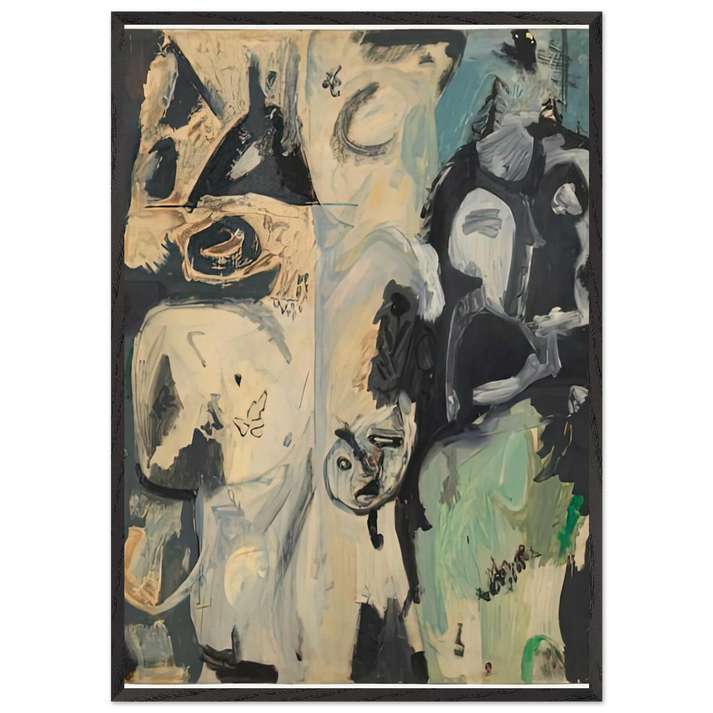 Untitled 1950- - Helen Frankenthaler 70x100 cm / 28x40 inches Framed Art Print – Black Wooden Frame