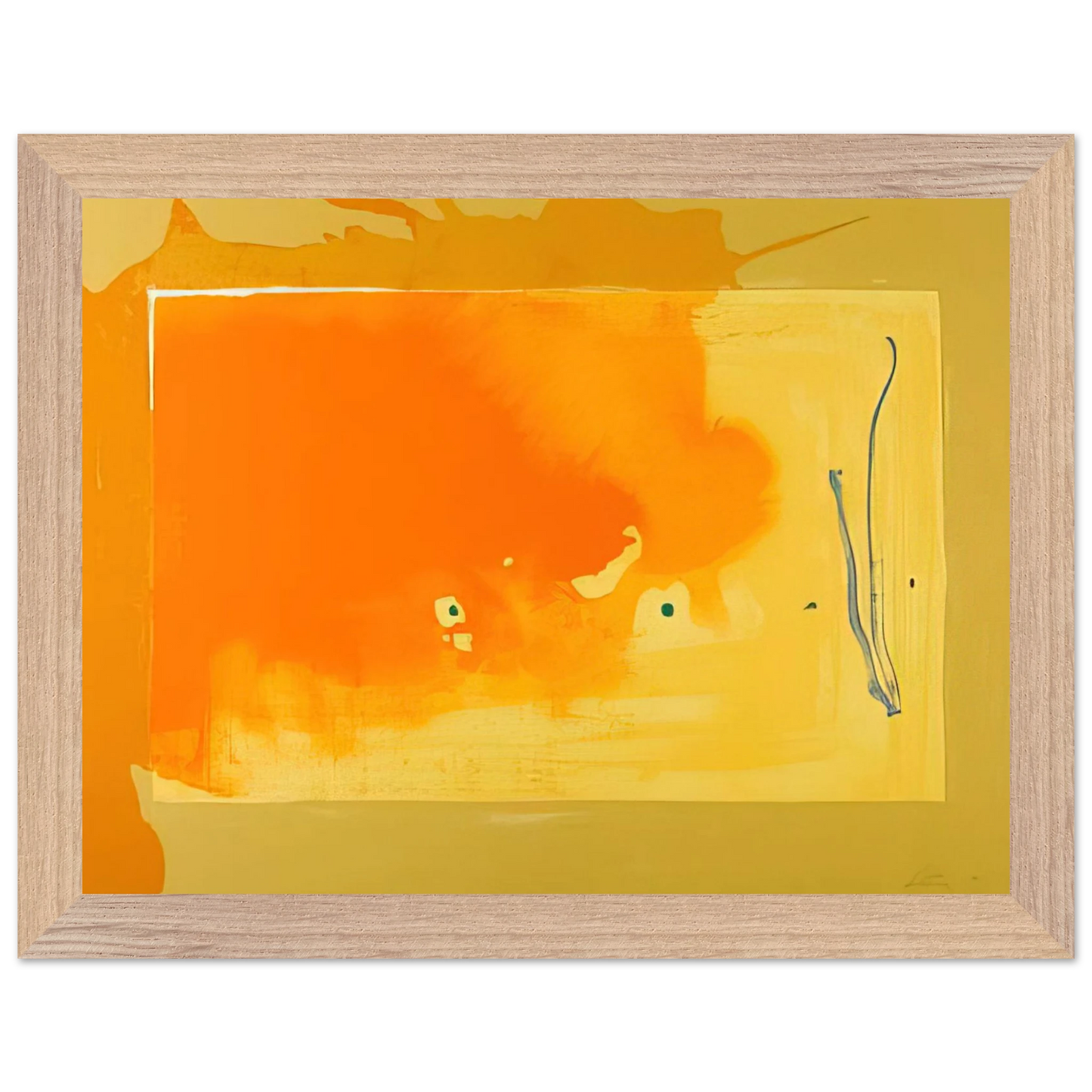 Helen Frankenthaler - Bilbao - 1998 Wall art - 28x43  cm / XL (11x17 inches) - Premium Wooden Framed Poster With Fine Art Paper - Black frame