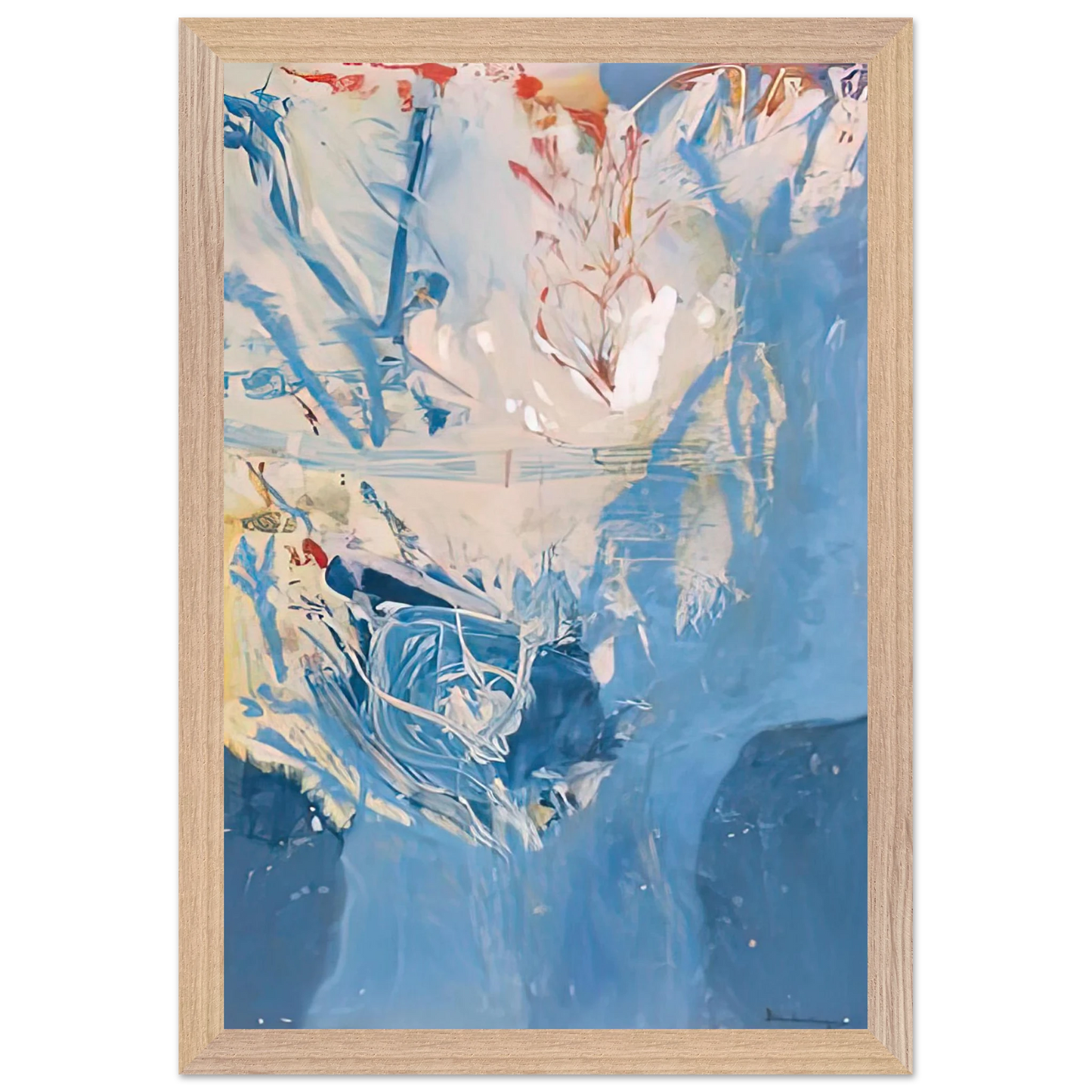 Helen Frankenthaler - Blue Territory, 1955- Wall Art - 30x40 cm / 12x16 inches - Premium Wooden Framed Poster With Fine Art Paper - Black frame