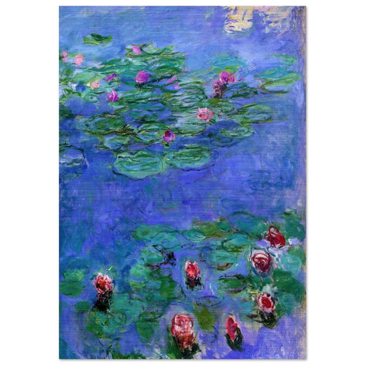 Water Lilies Red - claude monet Brushed Aluminum Print - 70x100 cm / 28x40 inches | claude monet Aluminum Print | claude monet Prints