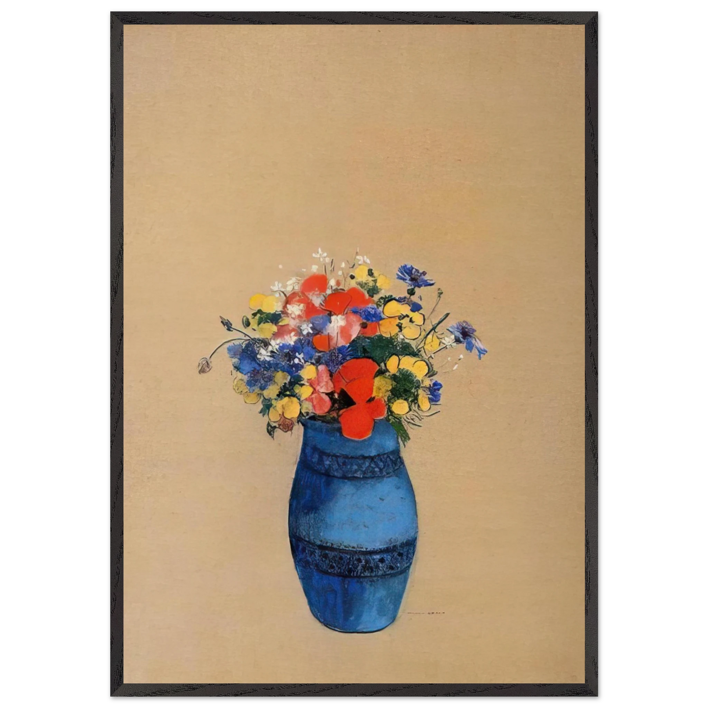 VASE OF FLOWERS 6 - Odilon Redon Framed Art Print – Black Wooden Frame - Default Title - -Framed Art Print