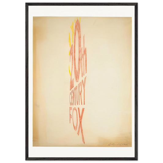 ANGLE STUDY LARGE TRADEMARK 1962 - Edward Ruscha Framed Art Print – Black Wooden Frame - Default Title - -Framed Art Print