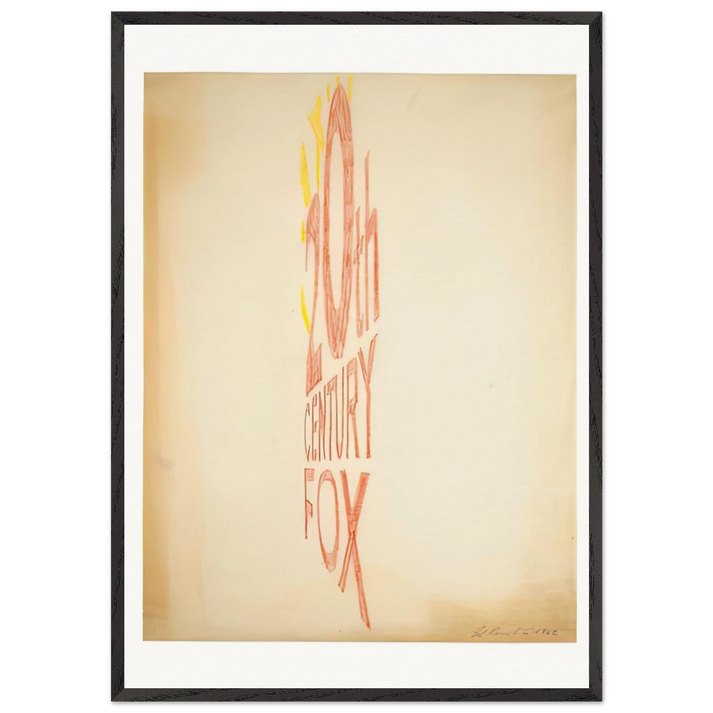 ANGLE STUDY LARGE TRADEMARK 1962 - Edward Ruscha 70x100 cm / 28x40 inches Framed Art Print – Black Wooden Frame