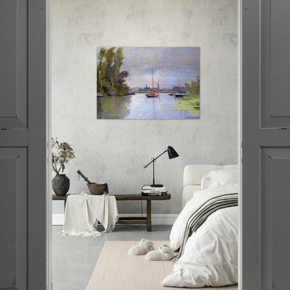 Argenteuil Seen from the Small Arm of the Seine - claude monet Brushed Aluminum Print - 70x100 cm / 28x40 inches | claude monet Aluminum Print | claude monet Prints