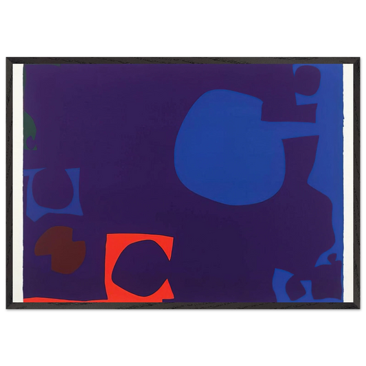 Blue and Deep Violet with Orange Brown and Green - 1970 - Patrick Heron Framed Art Print – Black Wooden Frame - Default Title - -Framed Art Print