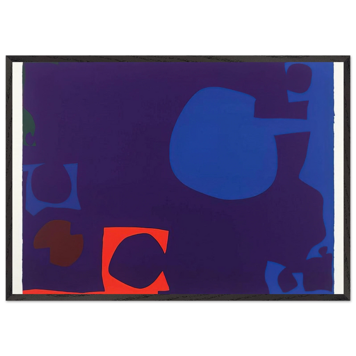 Blue and Deep Violet with Orange Brown and Green - 1970 - Patrick Heron 70x100 cm / 28x40 inches Framed Art Print – Black Wooden Frame