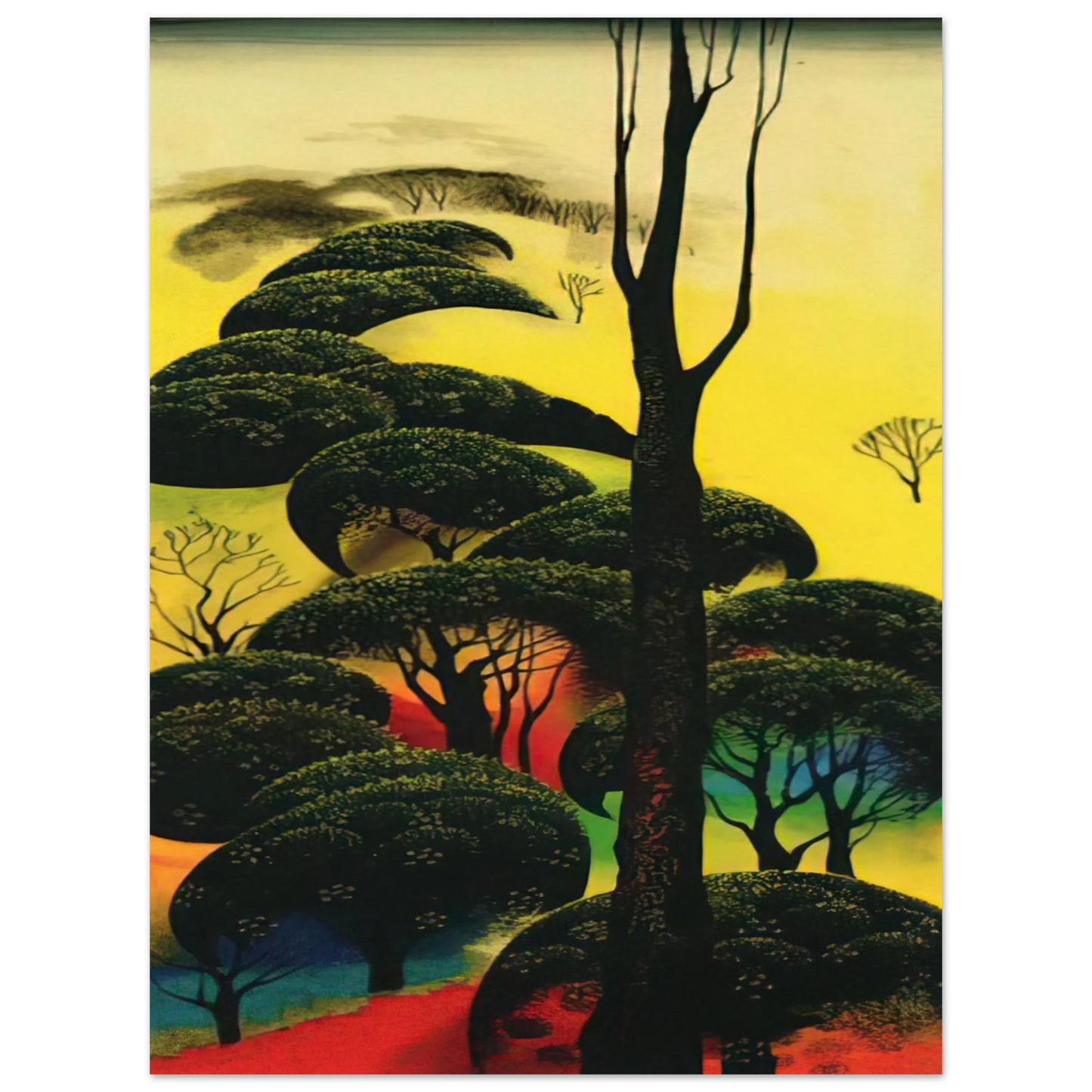 Eyvind Earle - Climbing Oaks Fine Art Poster - Default Title