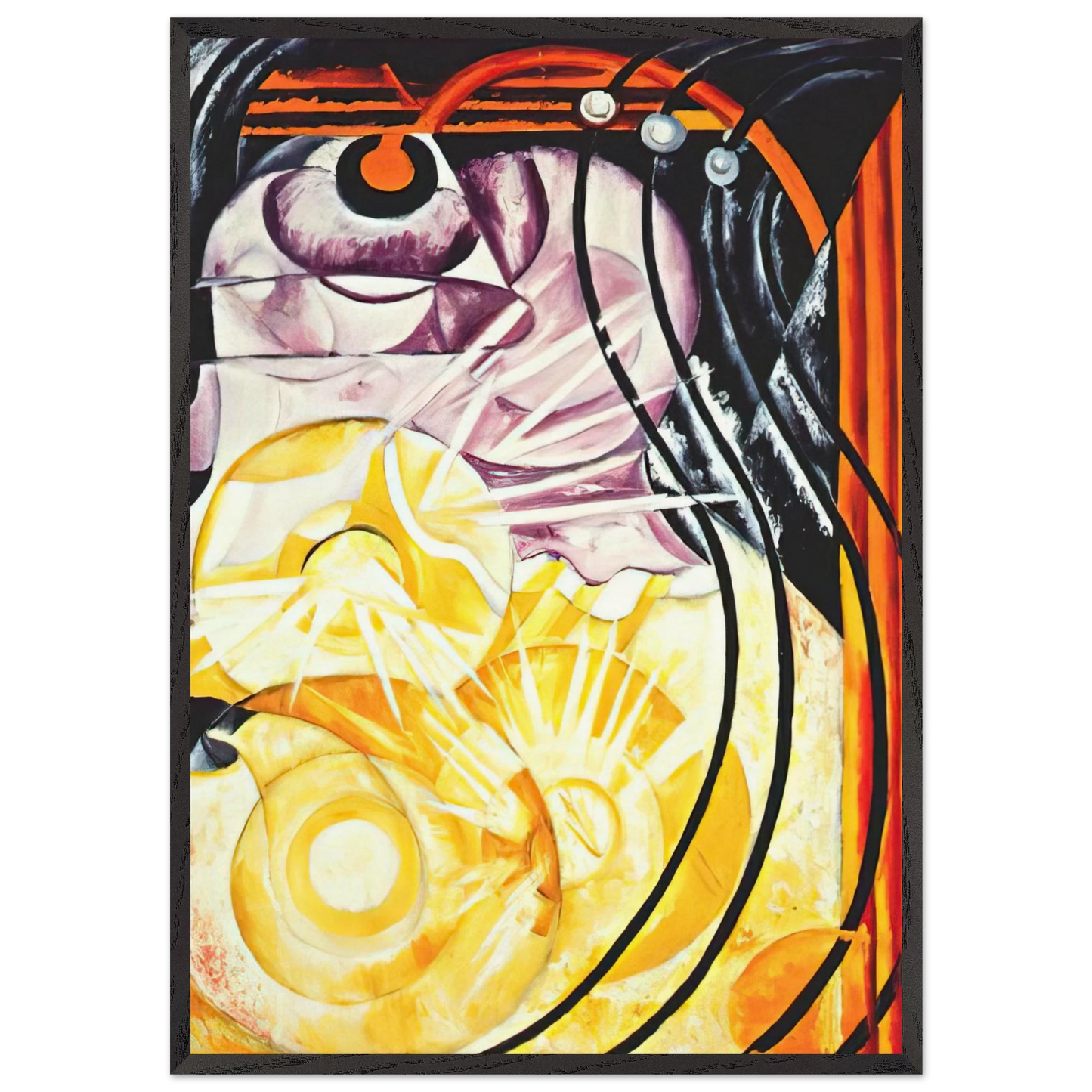 Electric lamp - 1913 - Natalia Goncharova Framed Art Print – Black Wooden Frame - Default Title - -Framed Art Print