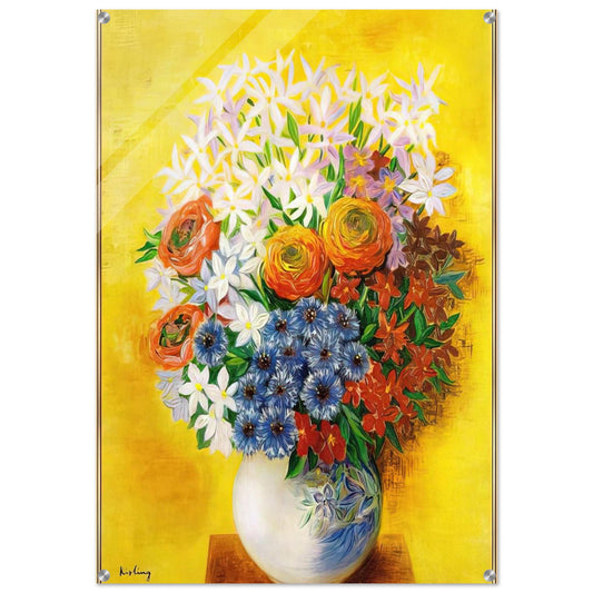 BOUQUET OF VARIOUS FLOWERS - Moise Kisling Acrylic Print - 70x100 cm / 28x40″ inches
