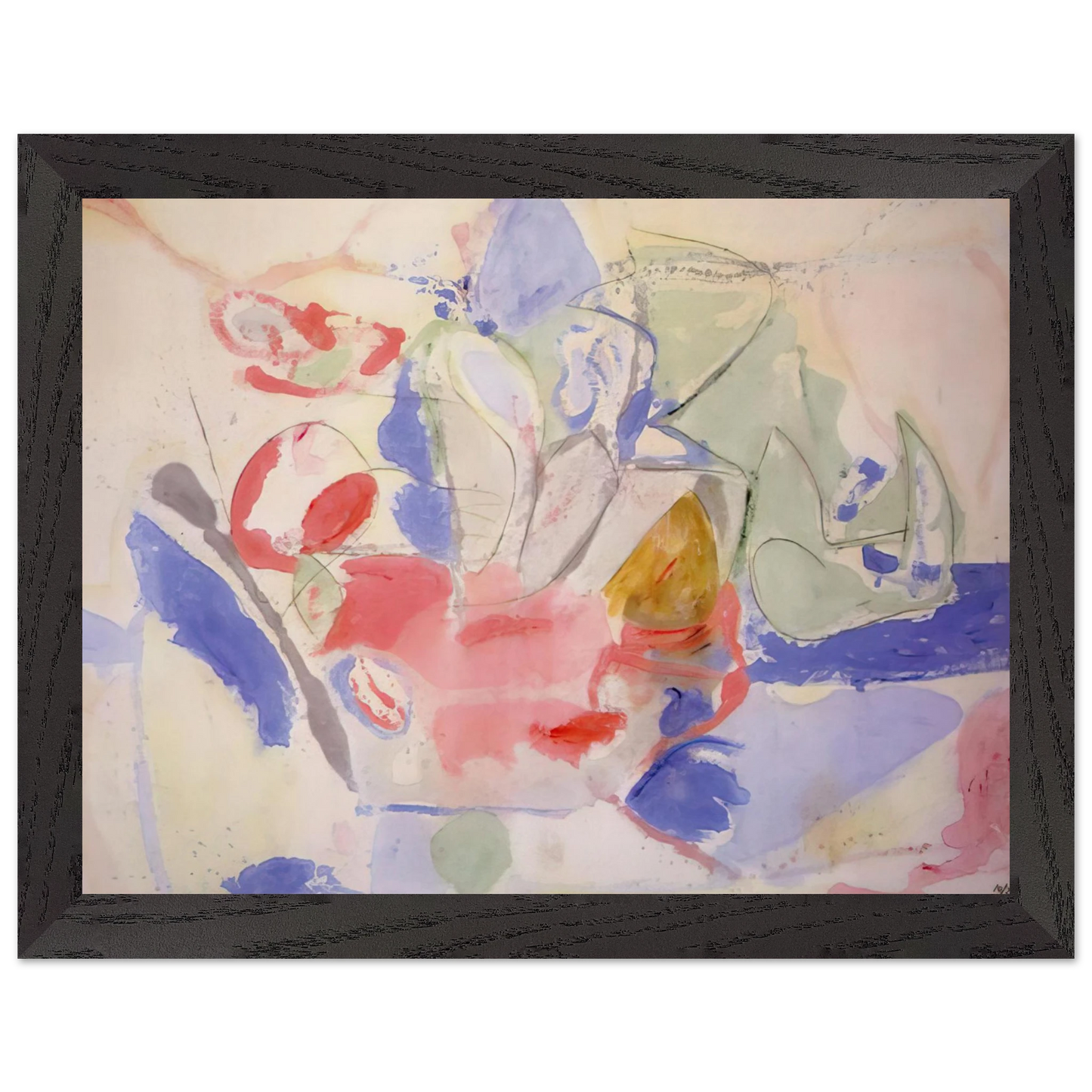 Helen Frankenthaler - Mountains and Sea - 1952 Wall art - A2 (42 x 59.4  cm) - Premium Wooden Framed Poster With Fine Art Paper - Wood frame