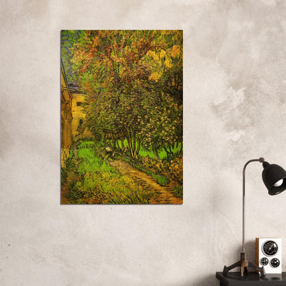 The Garden of Saint-Paul Hospital - Vincent van Gogh Brushed Aluminum Print - 70x100 cm / 28x40 inches | Vincent van Gogh Aluminum Print | Vincent van Gogh Prints