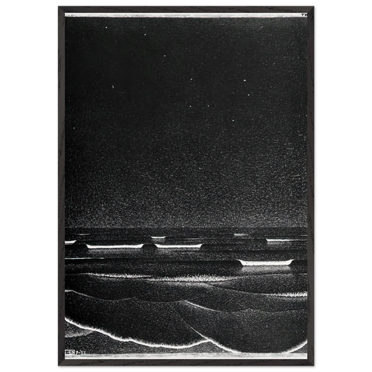 FLUORESCENT SEA - MC Escher Framed Art Print – Black Wooden Frame - Default Title - -Framed Art Print