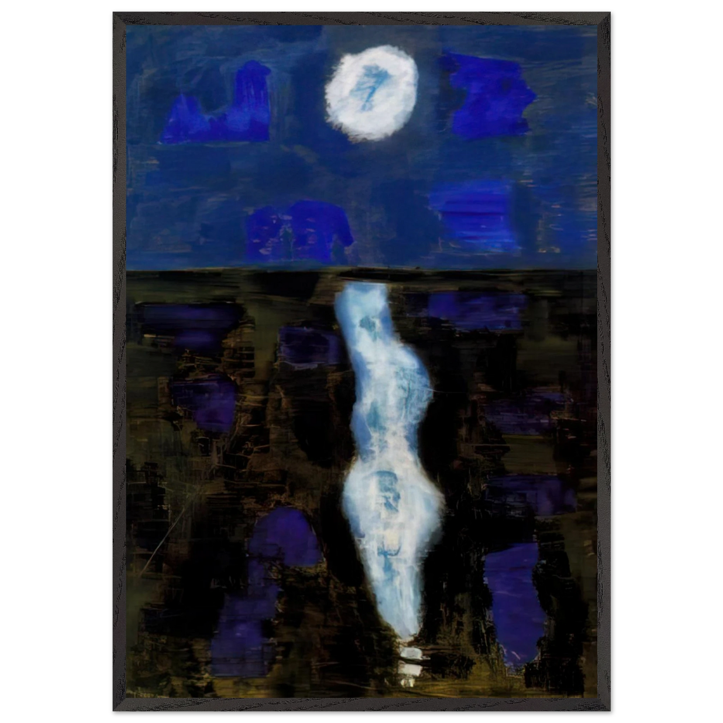 White Moon - 1957 - Milton Avery Framed Art Print – Black Wooden Frame - Default Title - -Framed Art Print
