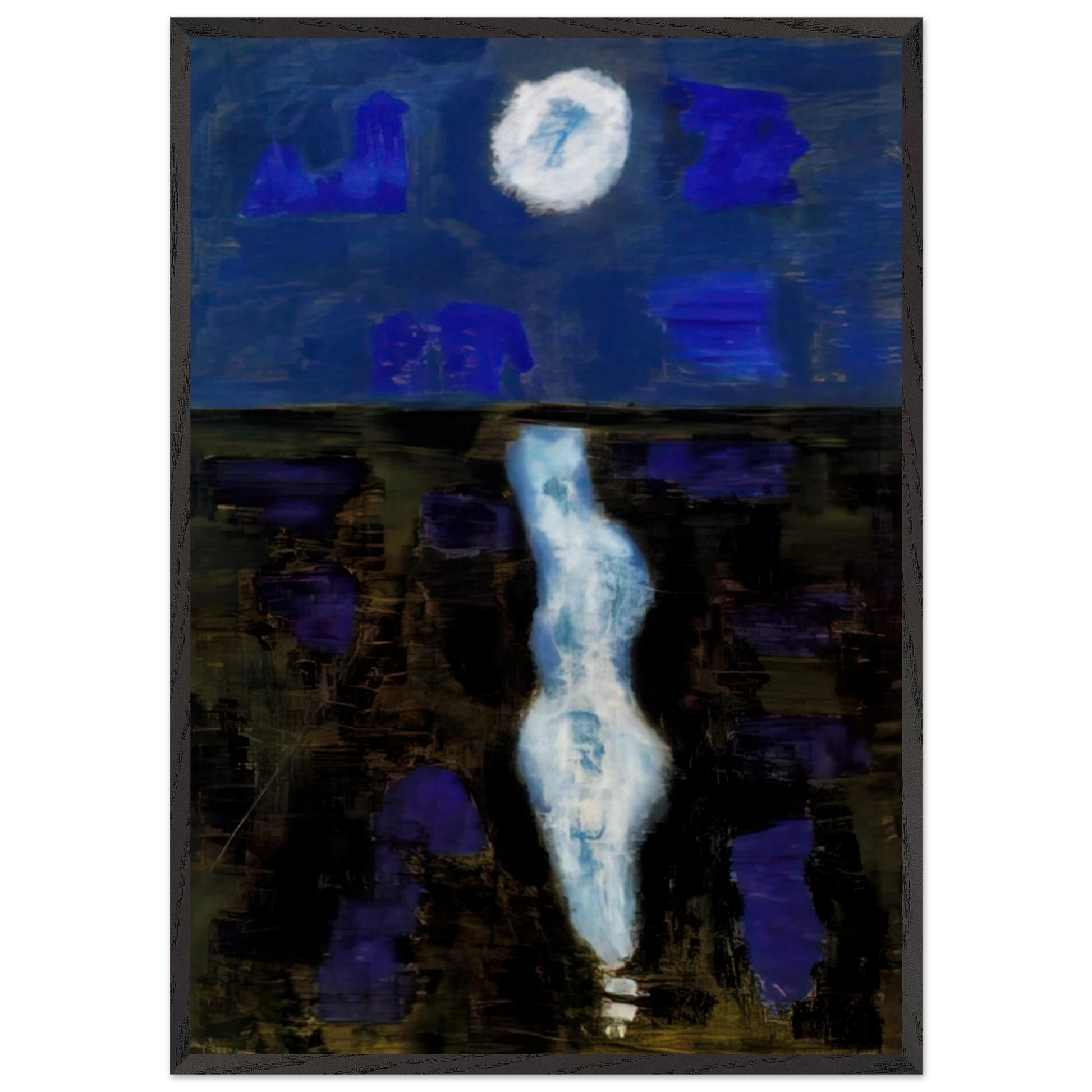 White Moon - 1957 - Milton Avery Framed Art Print – Black Wooden Frame - Default Title - -Framed Art Print