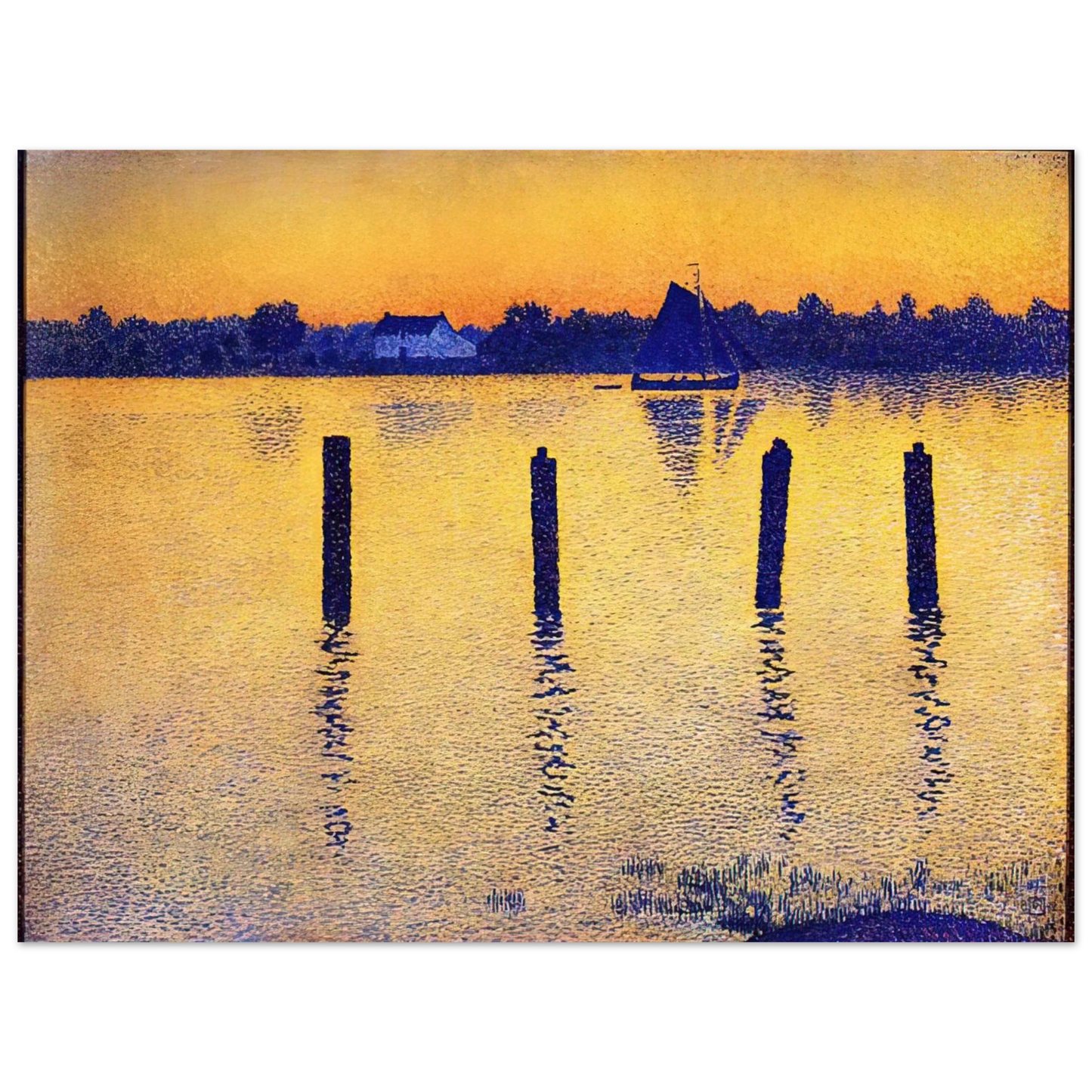 Theo van Rysselberghe - SAILBOATS ON THE RIVER SCHELDT 1892 Fine Art Poster - Default Title