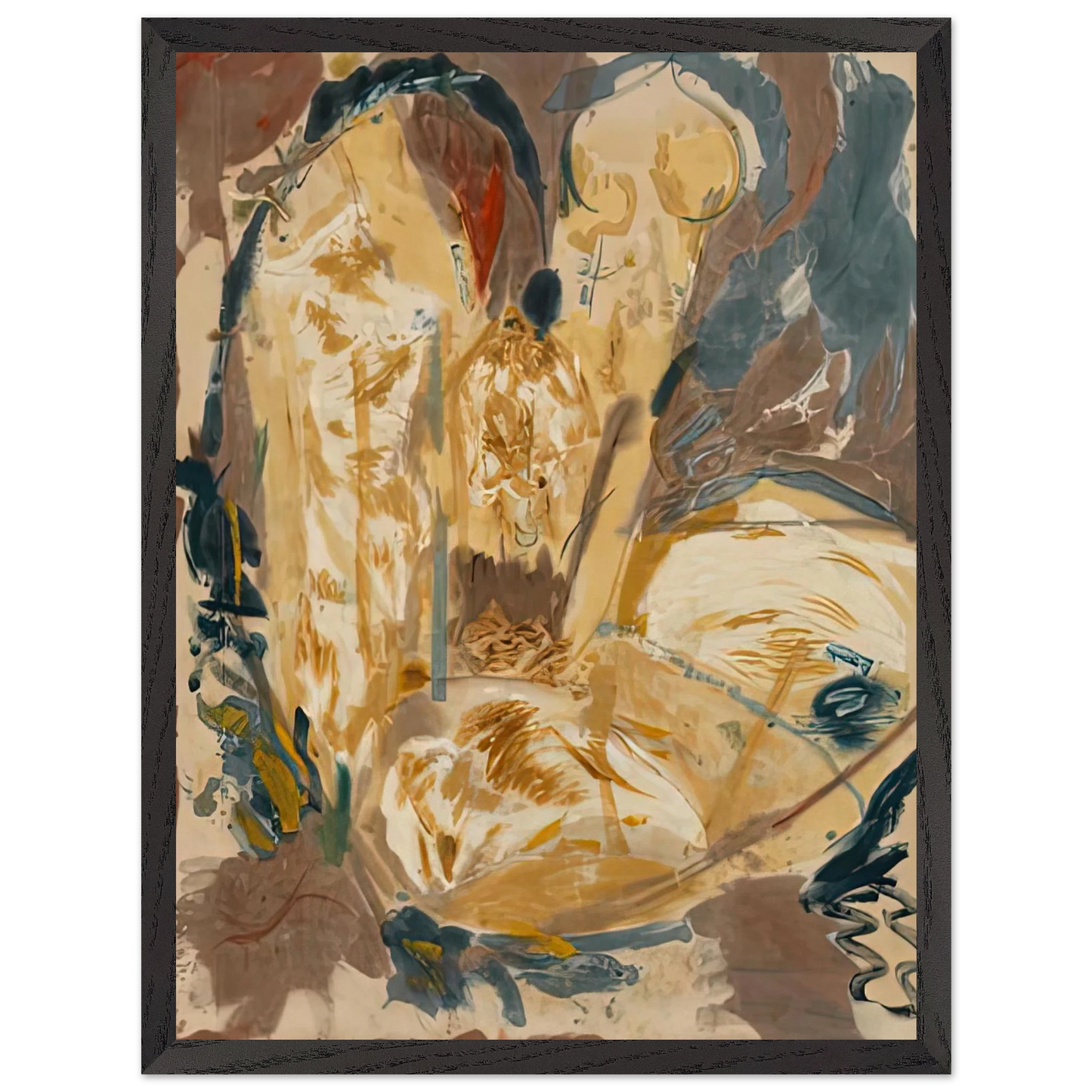 Helen Frankenthaler - Giralda, 1956- Wall Art - 60x80 cm / 24x32 inches - Premium Wooden Framed Poster With Fine Art Paper - Wood frame