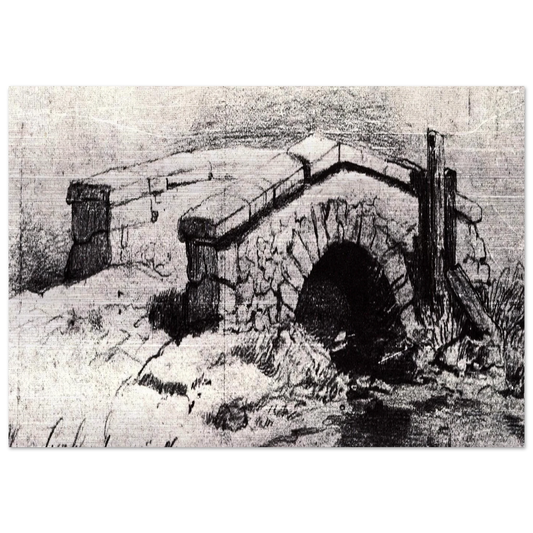 The Bridge - Vincent van Gogh Brushed Aluminum Print - 70x100 cm / 28x40 inches | Vincent van Gogh Aluminum Print | Vincent van Gogh Prints