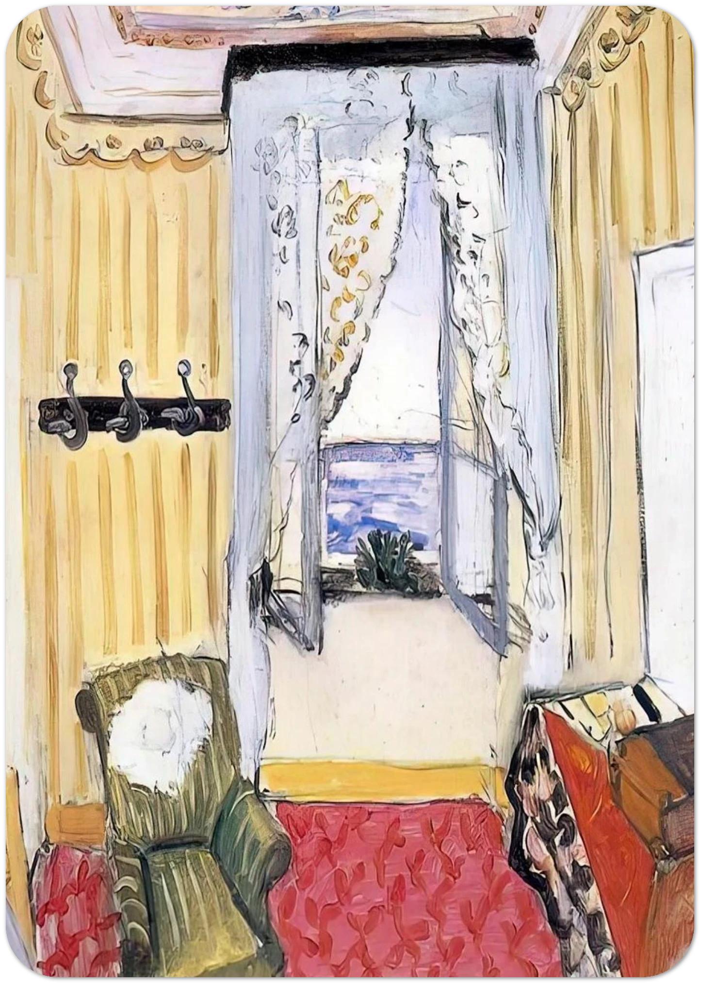 MY ROOM AT THE BEAU RIVAGE 1918 By Henri Matisse Pack of 10 Post Cards | Henri Matisse Post Cards | A6 (10.5 x 14.8 cm) - 4.1 x 5.8 inches