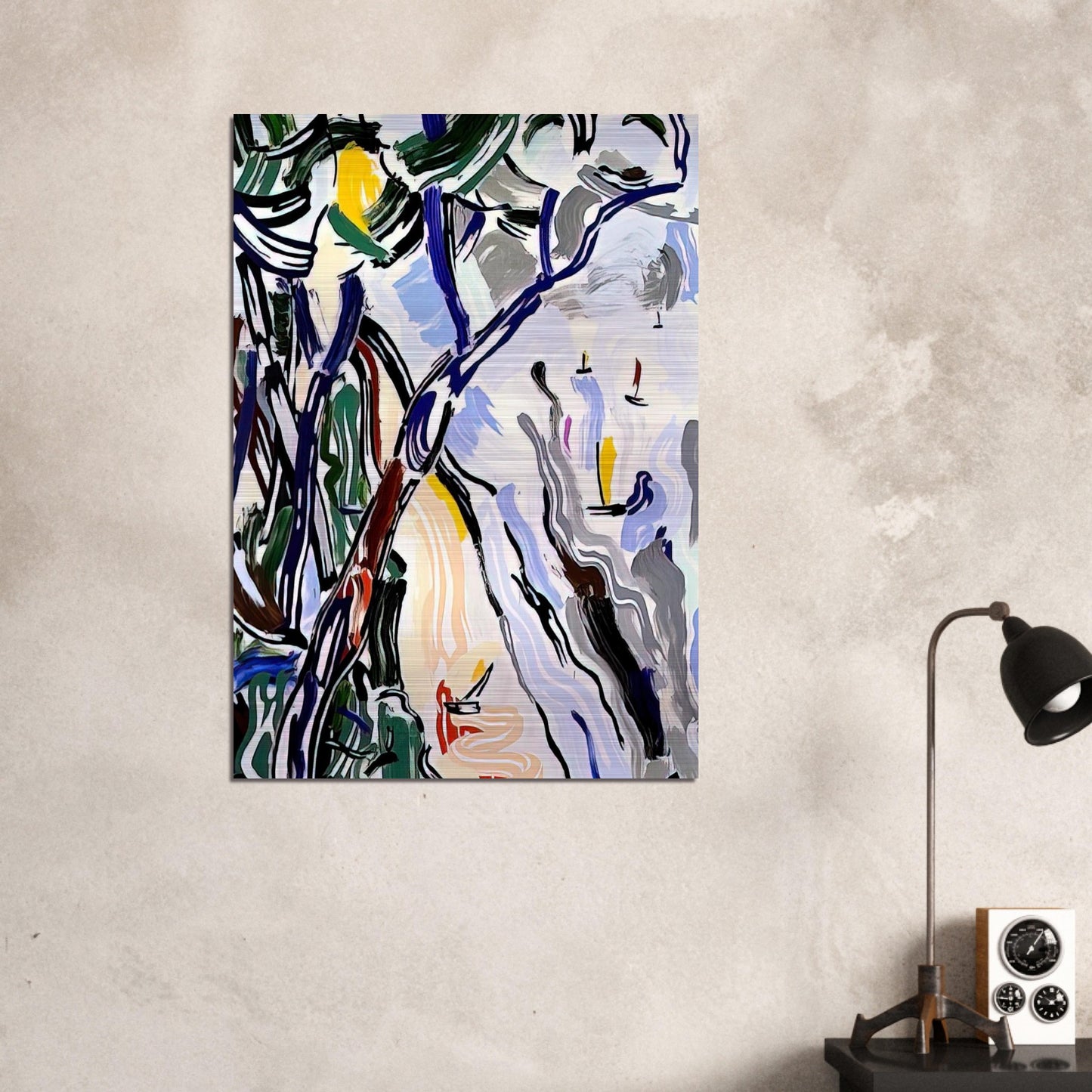 SAILBOATS 1985 - Roy Lichtenstein Brushed Aluminum Print - 70x100 cm / 28x40 inches | Roy Lichtenstein Aluminum Print | Roy Lichtenstein Prints