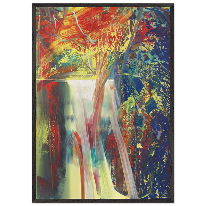 ABSTRACT PAINTING 610 1 - Gerhard Richter 70x100 cm / 28x40 inches Framed Art Print – Black Wooden Frame
