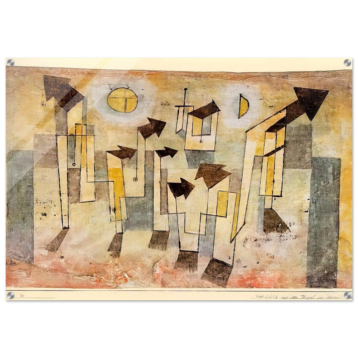 WALL PAINTING FROM THE TEMPLE OF LONGING 1922 - Paul Klee Acrylic Print - 70x100 cm / 28x40″ inches | Paul Klee Wall Art | Paul Klee Prints