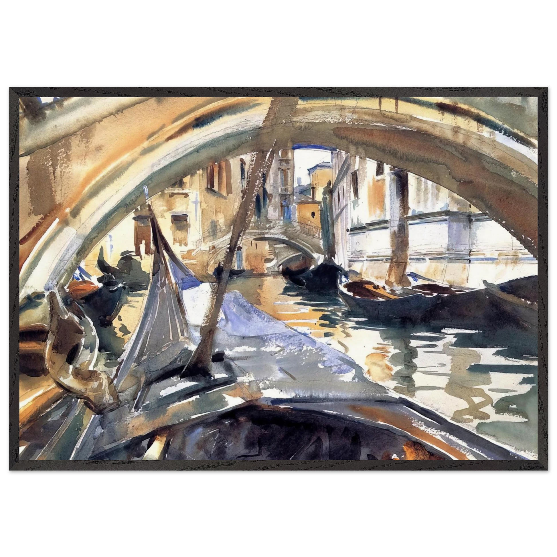 Rio de Santa Maria Formosa - John Singer Sargent Framed Art Print – Black Wooden Frame - Default Title - -Framed Art Print