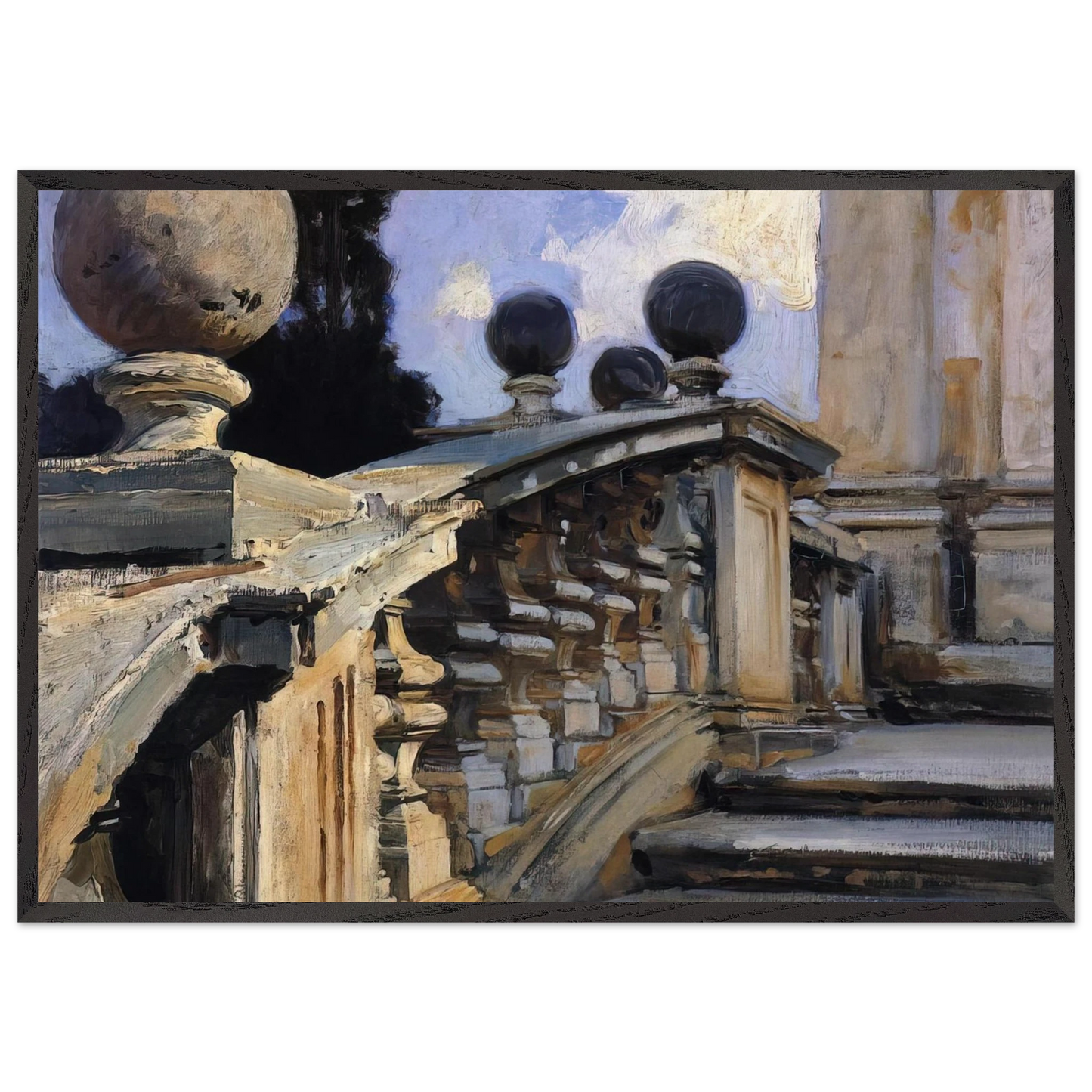 The Steps of the Church of S S Domenico-e-Siste in Rome - John Singer Sargent Framed Art Print – Black Wooden Frame - Default Title - -Framed Art Print