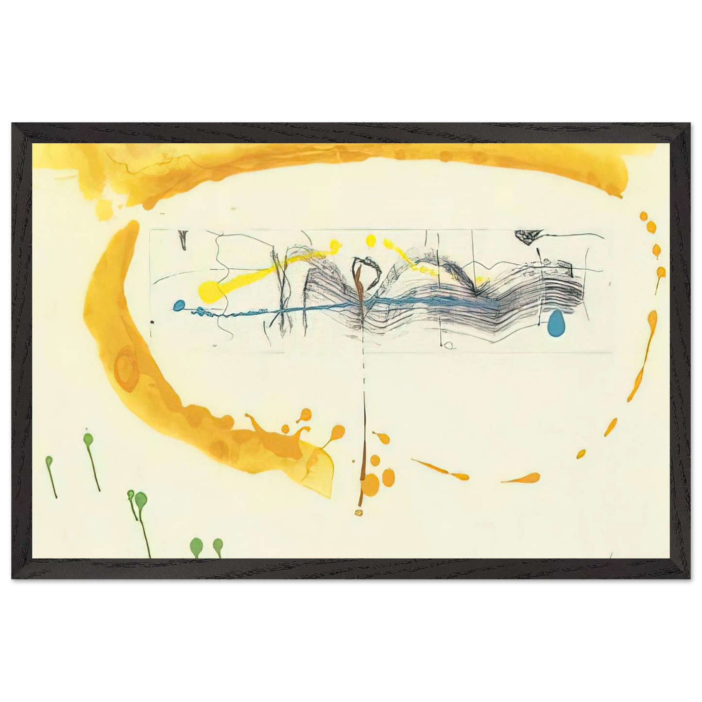 Helen Frankenthaler - Making Music - 2000 Wall art - 30x40 cm / 12x16 inches - Premium Wooden Framed Poster With Fine Art Paper - White frame