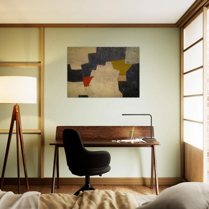 Composition - 1952 - Serge Poliakoff Brushed Aluminum Print - 70x100 cm / 28x40 inches | Serge Poliakoff Aluminum Print | Serge Poliakoff Prints