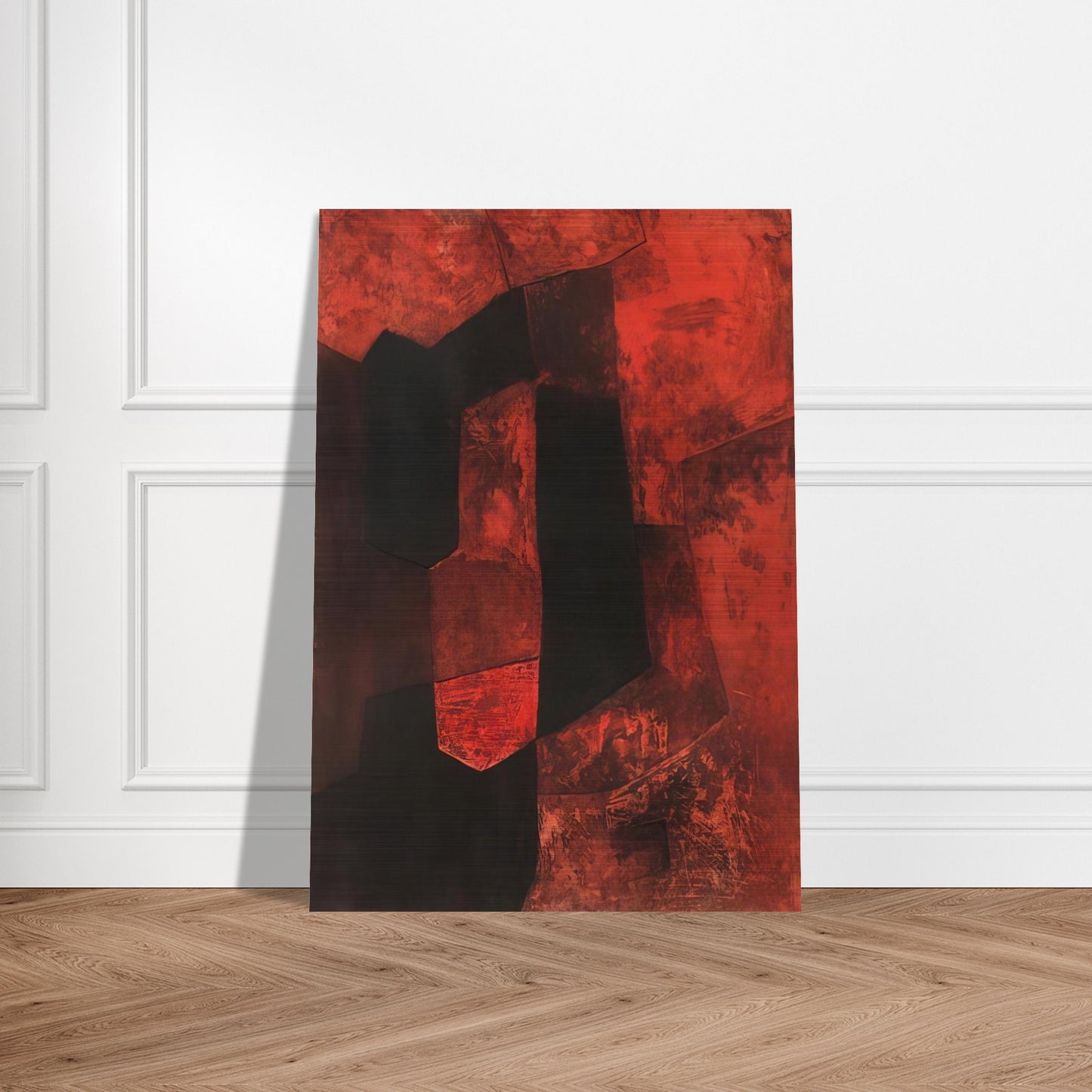Composition brune et rouge - 1964 - Serge Poliakoff Brushed Aluminum Print - 70x100 cm / 28x40 inches | Serge Poliakoff Aluminum Print | Serge Poliakoff Prints