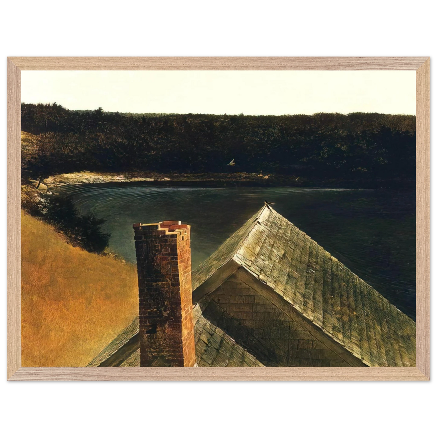 Andrew Wyeth - END OF OLSONS Wall Art - 60x80 cm / 24x32 inches - Premium Wooden Framed Poster With Fine Art Paper - Black frame