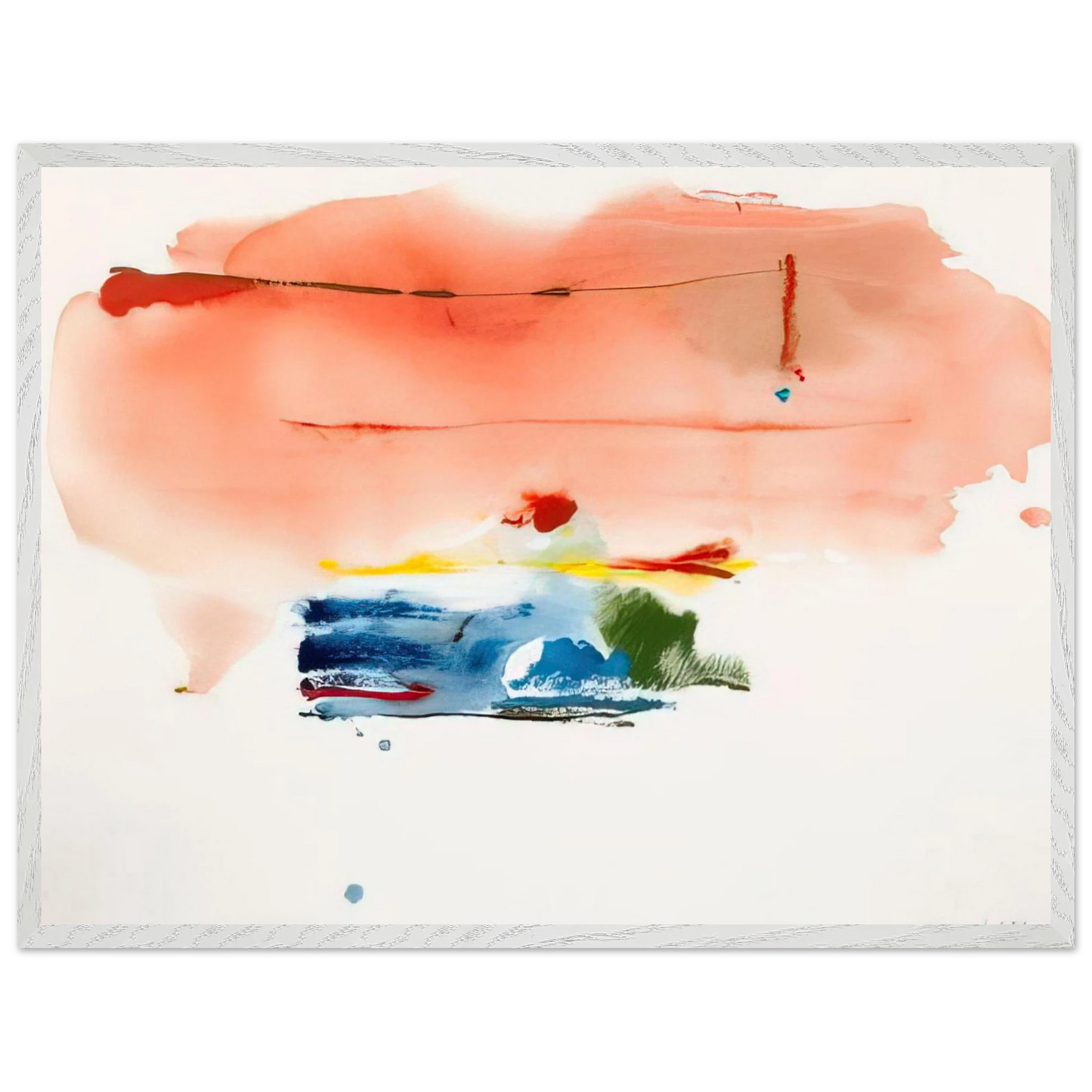 Helen Frankenthaler - Santa Fe II - 1986 Wall art - 15x20 cm / 6x8 inches - Premium Wooden Framed Poster With Fine Art Paper - Wood frame