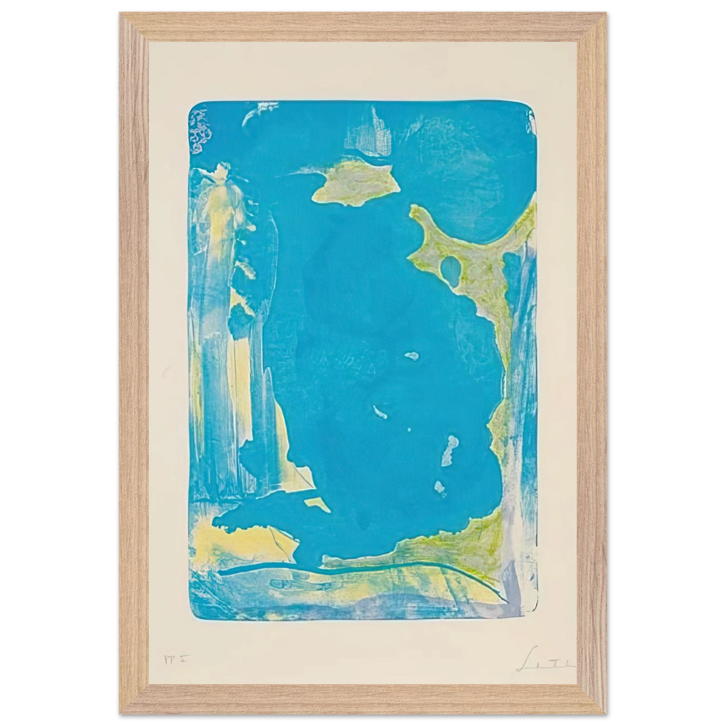 Helen Frankenthaler - Reflections IV - 1995 Wall art - A3 (29.7 x 42  cm) - Premium Wooden Framed Poster With Fine Art Paper - Black frame