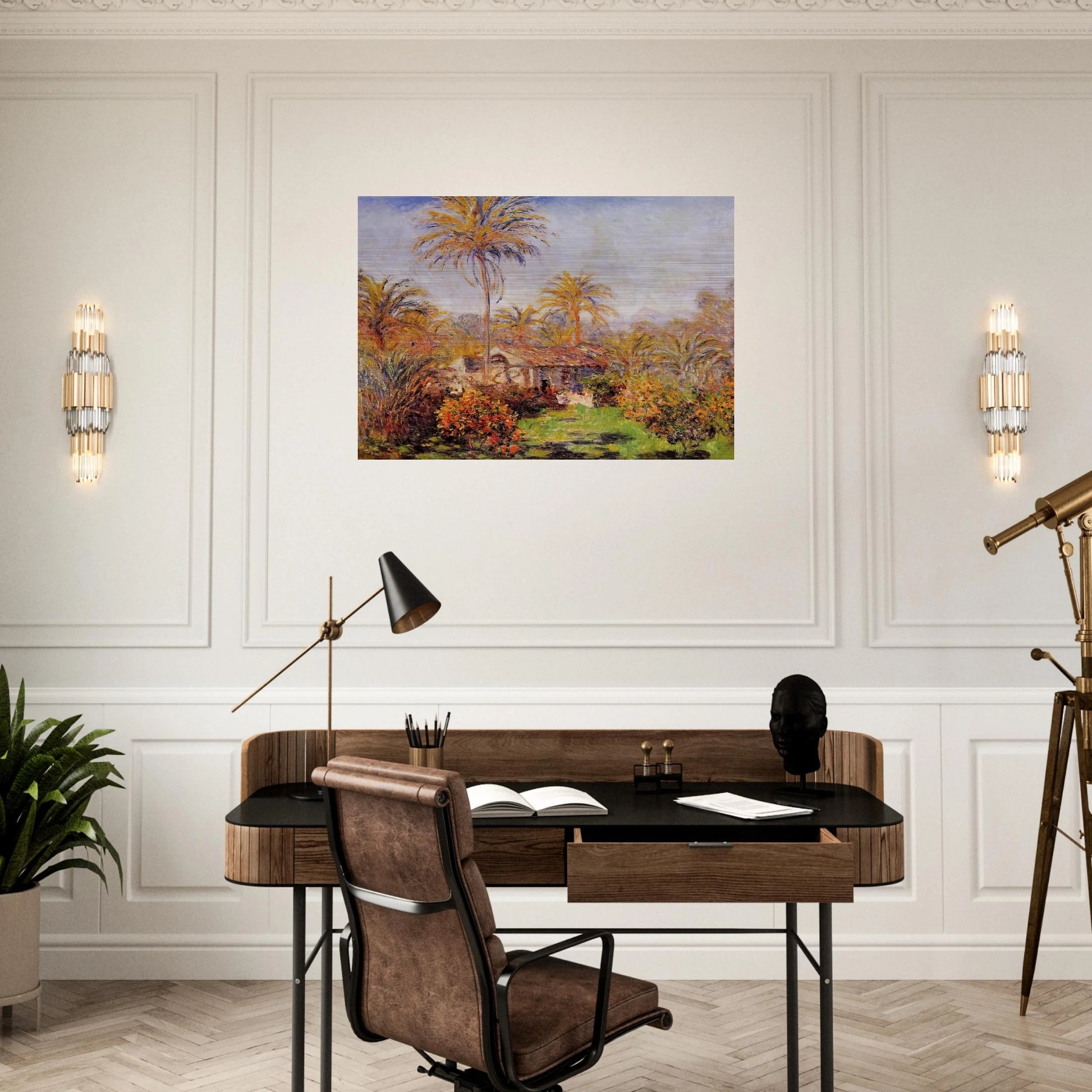 Small Country Farm in Bordighera - claude monet Brushed Aluminum Print - 70x100 cm / 28x40 inches | claude monet Aluminum Print | claude monet Prints