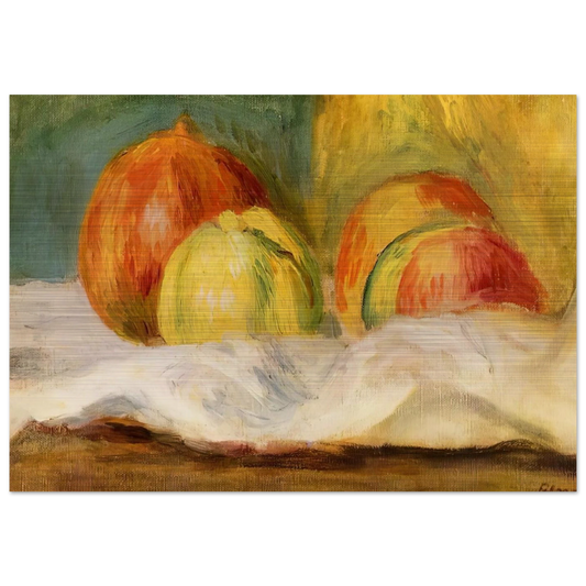 Still Life with Apples and Pomegranates - Pierre-Auguste Renoir Brushed Aluminum Print - 70x100 cm / 28x40 inches | Pierre-Auguste Renoir Aluminum Print | Pierre-Auguste Renoir Prints