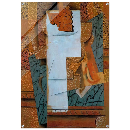 Fruit vase and bunch of grapes - 1914 - Pablo Picasso Acrylic Print - 70x100 cm / 28x40″ inches | Pablo Picasso Wall Art | Pablo Picasso Prints