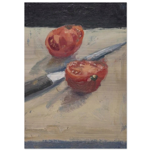 Knife  Tomato I - Richard Diebenkorn Brushed Aluminum Print - 70x100 cm / 28x40 inches | Richard Diebenkorn Aluminum Print | Richard Diebenkorn Prints