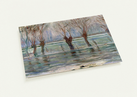 Flood Waters By claude monet Pack of 10 Post Cards | claude monet Post Cards | A6 (10.5 x 14.8 cm) - 4.1 x 5.8 inches
