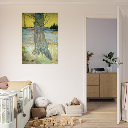 Trunk of an Old Yew Tree - Vincent van Gogh Brushed Aluminum Print - 70x100 cm / 28x40 inches | Vincent van Gogh Aluminum Print | Vincent van Gogh Prints