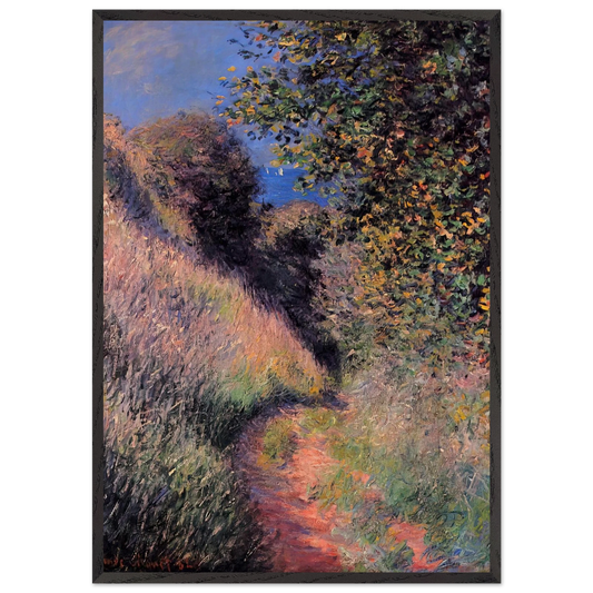 Path at Pourville - claude monet Framed Art Print – Black Wooden Frame - Default Title - -Framed Art Print