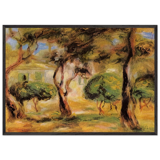 The Garden Collettes - Pierre-Auguste Renoir 70x100 cm / 28x40 inches Framed Art Print – Black Wooden Frame