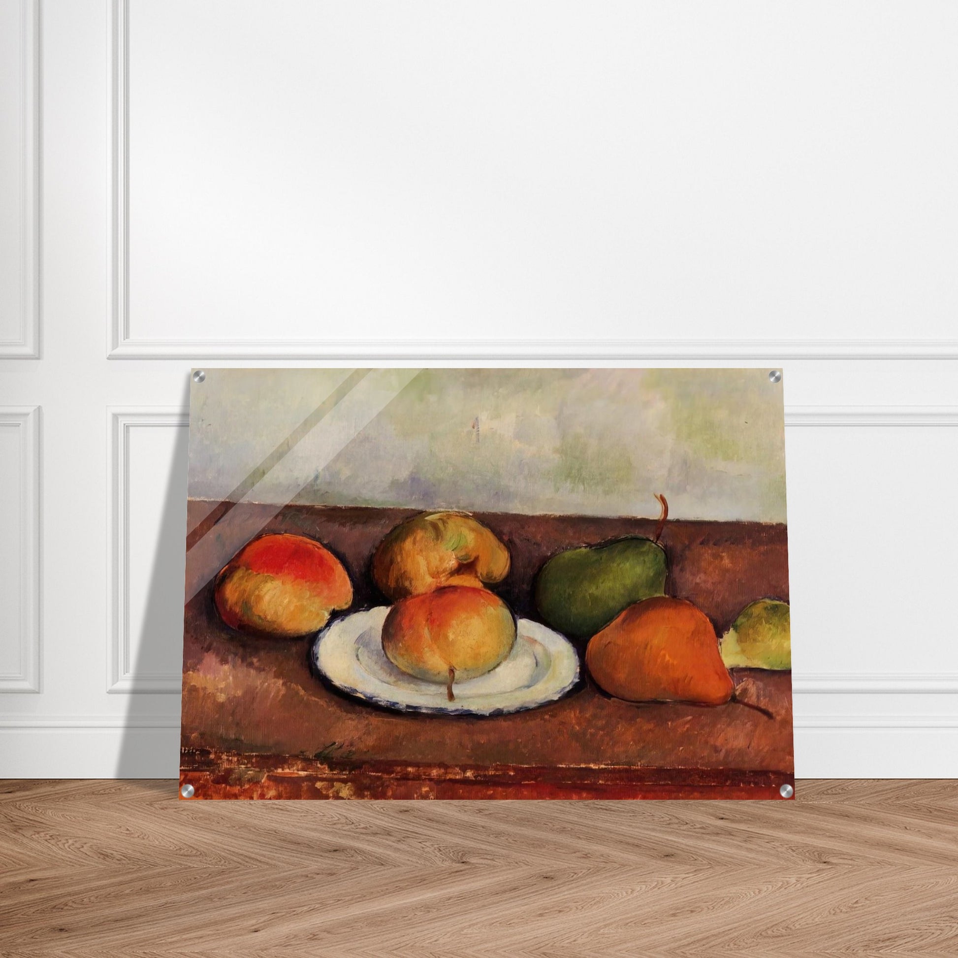 Still Life Plate and Fruit - Paul Cézanne Acrylic Print - 70x100 cm / 28x40″ inches