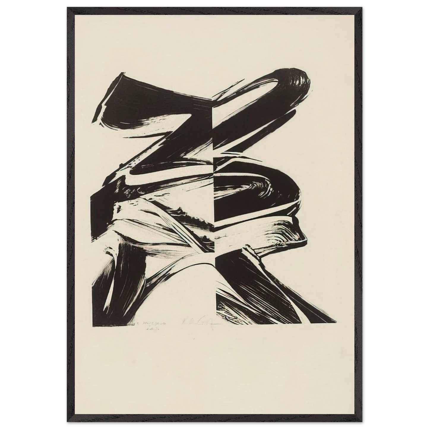 Untitled From a Laugh without Mouth - Karl Otto Gotz Framed Art Print – Black Wooden Frame - Default Title - -Framed Art Print