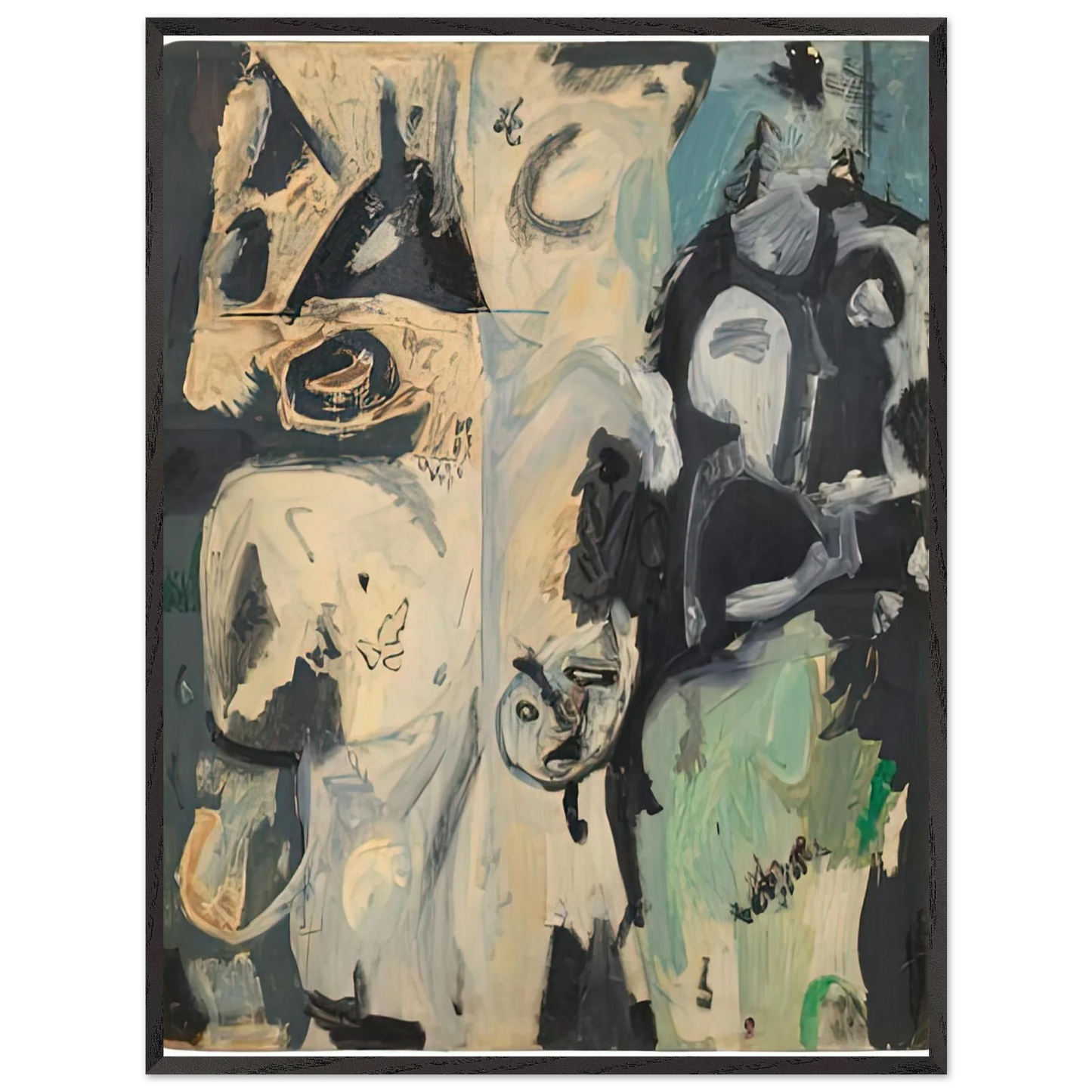 Helen Frankenthaler - Untitled, 1950- Wall Art - 21x29.7 cm / 8x12" - Premium Wooden Framed Poster With Fine Art Paper - White frame
