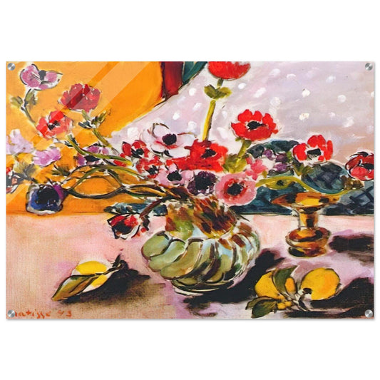 ANEMONES AND CHINESE VASE 1943 - Henri Matisse Acrylic Print - 70x100 cm / 28x40″ inches | Henri Matisse Wall Art | Henri Matisse Prints