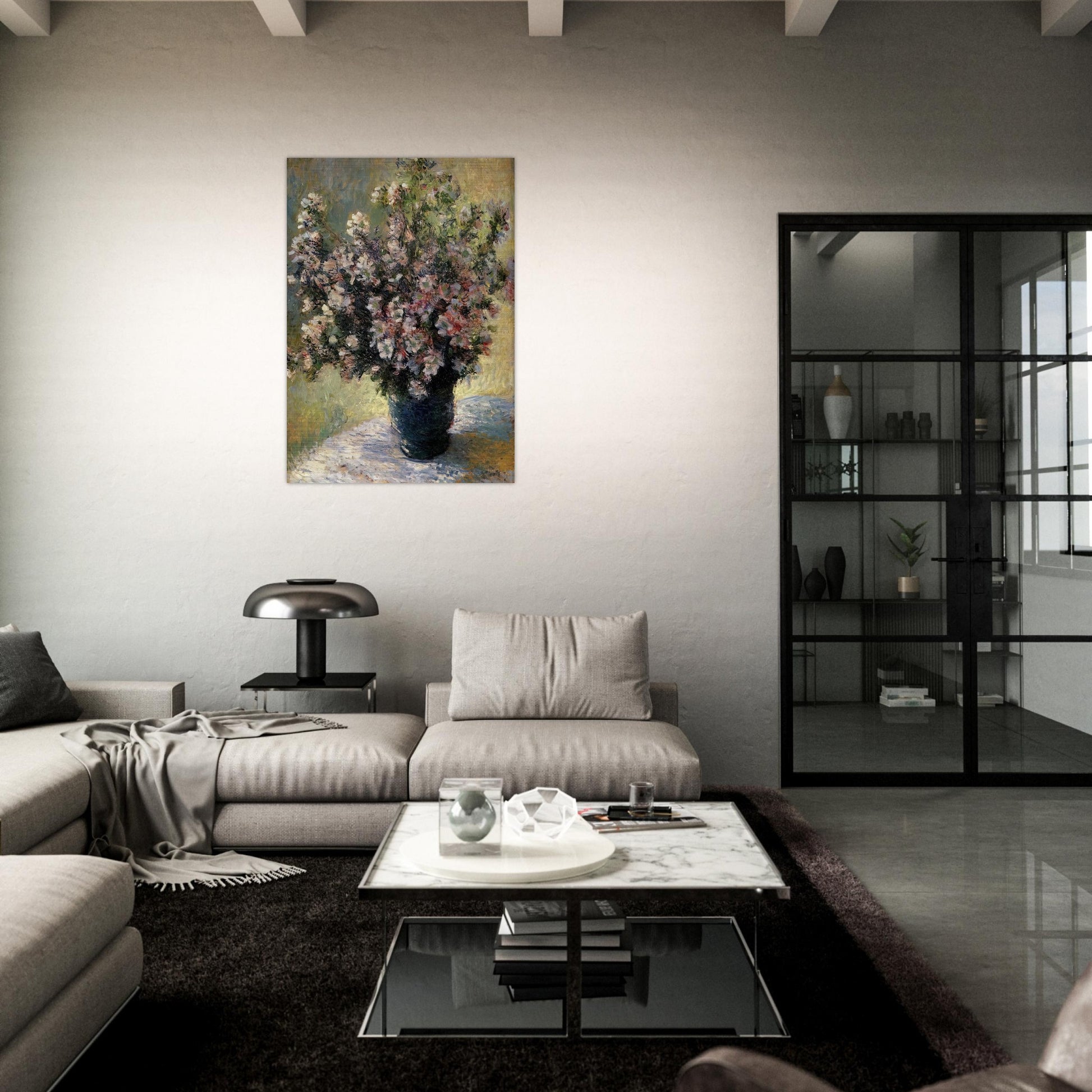 Vase of Flowers - claude monet Brushed Aluminum Print - 70x100 cm / 28x40 inches | claude monet Aluminum Print | claude monet Prints