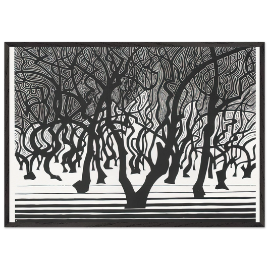 WOODS NEAR MENTON - MC Escher Framed Art Print – Black Wooden Frame - Default Title - -Framed Art Print