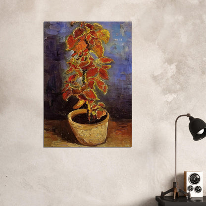 Coleus Plant in a Flowerpot - Vincent van Gogh Brushed Aluminum Print - 70x100 cm / 28x40 inches | Vincent van Gogh Aluminum Print | Vincent van Gogh Prints